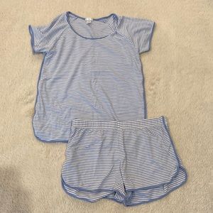 Lake Blue Striped Pajama Set